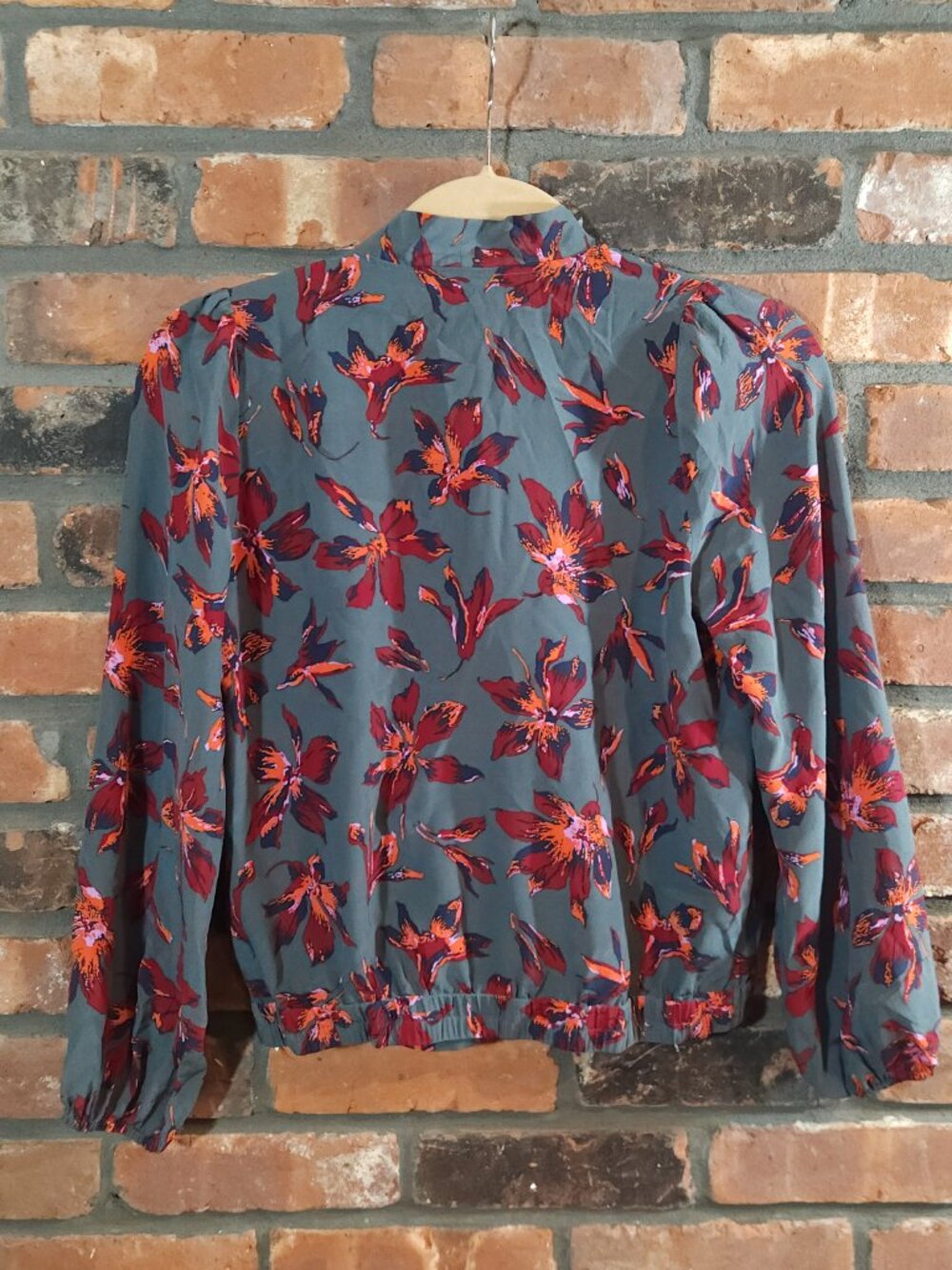Madewell Silk Tie-neck Wrap Top in Winter Orchid Feminine Moody Work Women's XS - Picture 9 of 11